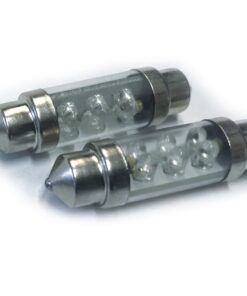 Coppia 2 Lampade Led T11 C5W Siluro 39mm Con 6 Led F3 Colore Bianco Freddo 6000K 12V 0,2W