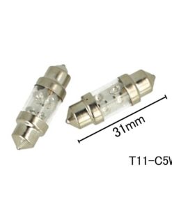 Coppia 2 Lampade Led T11 C5W Siluro 31mm Con 4 Led F3 Colore Giallo Yellow 12V 0,2W