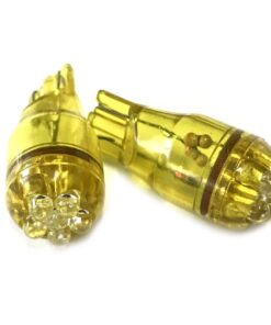 Coppia 2 Lampade Led T10 Con 6 Led F3 Colore Giallo Yellow 12V 0,2W