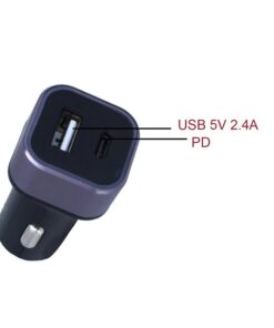 Caricatore Da Auto 2 Porte USB C PD USB-A 2,4A Ricarica Rapido Massimo 32W Quadrata 29X29mm