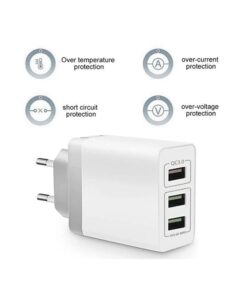 Caricatore 3 Porte USB QC3.0 USB-A 5V 2,1A Ricarica Veloce