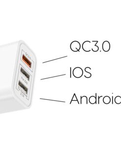 Caricatore 3 Porte USB QC3.0 USB-A 5V 2,1A Ricarica Veloce