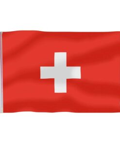 Bandiera Svizzera 145X90cm In Tessuto Poliestere Con Passante Per L'Asta