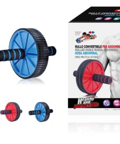 Rotella Rullo Workout Convertibile Ruote Doppie Dentate e Tappetino Per Esercizi Incluso Colore Assortito