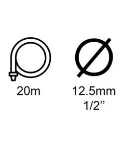 Tubo Irrigazione Retinato 3 Strati Nero Verde 1/2'' 12,5mm 20 Metri Tubo Flessibile da Giardino