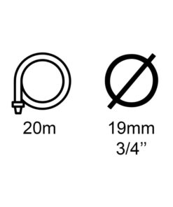 Tubo Irrigazione Retinato 3 Strati Nero Verde 3/4'' 19mm 20 Metri Tubo Flessibile da Giardino