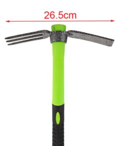Zappa 2 Punte da Giardino con Rastrello Tridente Manico Antiscivolo Lunghezza 38.5cm x 26.5cm Attrezzi da Giardinaggio