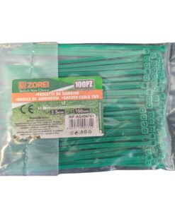 100 Fascette Plastica Verde Giardinaggio 2.5X100mm