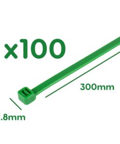 100 Fascette Plastica Verde Giardinaggio 2.8X300mm