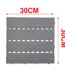 Alternative view of 10 Pezzi Piastrelle Plastica Giardino 30x30x2cm Pavimento Esterno PVC Grigio