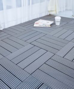 10 Pezzi Piastrelle Plastica Giardino 30x30x2cm Pavimento Esterno PVC Grigio