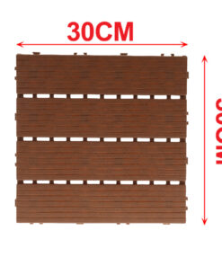 Alternative view of 10 Pezzi Piastrelle Plastica Giardino 30x30x2cm Pavimento Esterno PVC Marrone