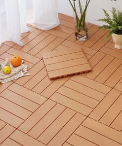 10 Pezzi Piastrelle Plastica Giardino 30x30x2cm Pavimento Esterno PVC Marrone