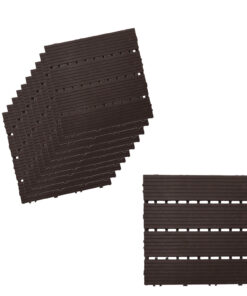 10 Pezzi Piastrelle Plastica Giardino 30x30x2cm Pavimento Esterno PVC Nero Caffè