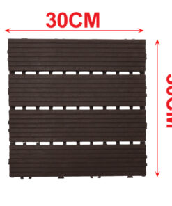 Alternative view of 10 Pezzi Piastrelle Plastica Giardino 30x30x2cm Pavimento Esterno PVC Nero Caffè