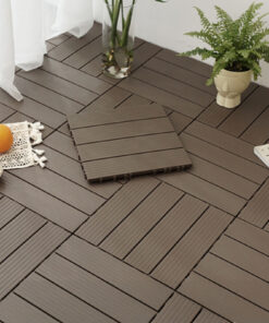 10 Pezzi Piastrelle Plastica Giardino 30x30x2cm Pavimento Esterno PVC Nero Caffè