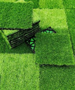 10 Pezzi Piastrelle Plastica Giardino 30x30x2.3cm Pavimento Esterno Prato Verde