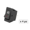 4 PZ Interruttore Bilanciere Quadrato On Off Push Button 4 Pin con Led Spia Rosso 12V Auto Barca Foro 20x28mm