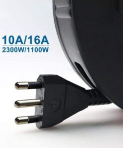 Avvolgicavo Elettrico Prolunga Elettrica 5 Metri 4 Prese Polivalenti Schuko + 10A/16A Spina 16A