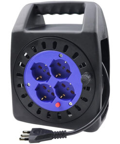 Avvolgicavo Elettrico Prolunga Elettrica 15 Metri 4 Prese Polivalenti Schuko + 10A/16A Spina 16A