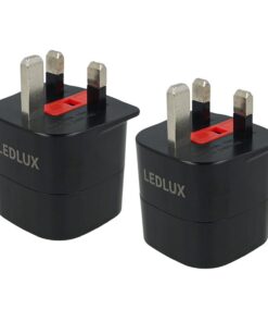 2 PZ Adattatori Presa Spina da UK a EU con Fusibile 13A Max 3120W