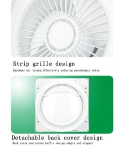 Ventola Aspirazione Bagno,Aspiratore Da Muro o Soffitto 150X150mm Foro 100mm Profondità 85mm 15W 230V 50Hz 98m³/h 35dB