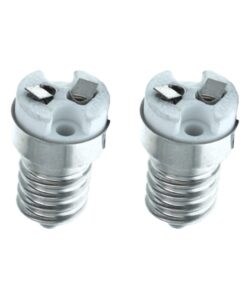2 PZ Convertitore Adattatore Portalampada Per Lampada Attacco Da E14 a MR16 12V
