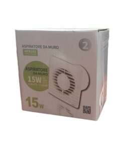 Ventola Aspirazione 15W 1.9m3/h 50dB Aspiratore da Muro per Bagno Cucina 220V 240V 50Hz