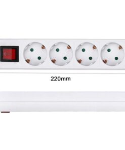 Alternative view of Multipresa Ciabatta Elettrica con Interruttore Save Energy, Cavo 1,5 m, IP20, Protezione, 16 A, 3680 W, Bianco 4 Prese