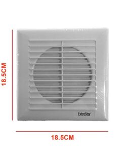 Ventola di Aspirazione 19W 240m3/h 34dB Aspiratore da Muro per Bagno Cucina 230V 50Hz