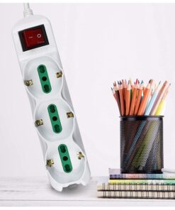 Multipresa Ciabatta Elettrica Cavo 3M Con 9 Posti 3 Prese Schuko 10/16A + 6 Prese Bipasso 2P+T 10/16A Interruttore