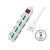 Multipresa Ciabatta Elettrica Cavo 3M Con 12 Posti 4 Prese Schuko 10/16A + 8 Prese Bipasso 2P+T 10/16A Interruttore