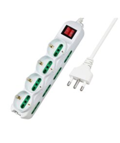 Multipresa Ciabatta Elettrica Cavo 5M Con 12 Posti 4 Prese Schuko 10/16A + 8 Prese Bipasso 2P+T 10/16A Interruttore
