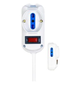 Alternative view of Multipresa Ciabatta Elettrica a 3 Posti 2 Prese 10A/16A + 1 Presa 10A/16A Bipasso Schuko con Interruttore e Spina 10A Cavo 5m Bianco