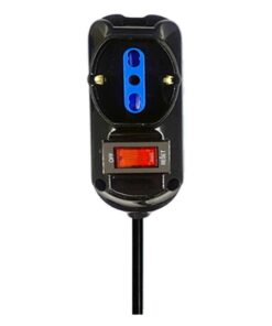 Alternative view of Multipresa Ciabatta Elettrica a 3 Posti 2 Prese 10A/16A + 1 Presa 10A/16A Bipasso Schuko con Interruttore e Spina 10A Cavo 1.5m Nero