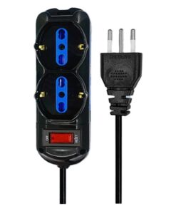 Multipresa Ciabatta Elettrica a 6 Posti 4 Prese 10A/16A + 2 Presa 10A/16A Bipasso Schuko con Interruttore e Spina 10A Cavo 1.5m Nero