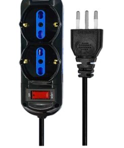 Multipresa Ciabatta Elettrica a 6 Posti 4 Prese 10A/16A + 2 Presa 10A/16A Bipasso Schuko con Interruttore e Spina 10A Cavo 3m Nero