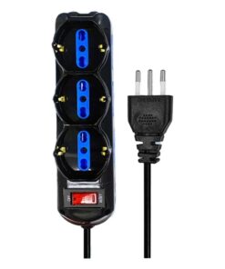 Multipresa Ciabatta Elettrica a 9 Posti 6 Prese 10A/16A + 3 Presa 10A/16A Bipasso Schuko con Interruttore e Spina 10A Cavo 1.5m Nero.