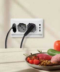 Multipresa Da Incasso Scatola 503 Bianco Lucido, 2 Prese Schuko Universale P40 + 2 Prese Bipasso Italiano 10/16A, 140X80X23mm