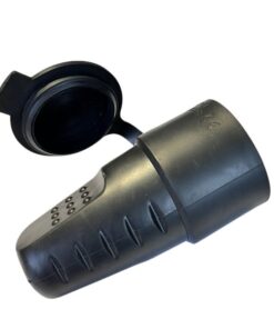 Presa Schuko Volante Con Contatto Messa A Terra Femmina IP44 Gomma AntiSpruzzo Con Copperchio 16A/250v Nera