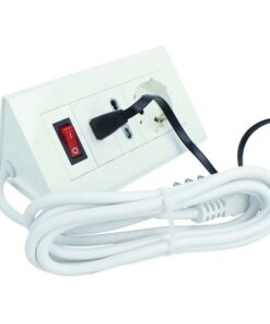 Multipresa Da Tavolo Con USB Bianco 1 Presa Schuko 1 Presa Bipasso 10/16A Interruttore Spina 16A Cavo 2 Metri