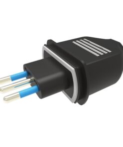 Spina Volante in Gomma 250V 16A 2P+T Impermeabile IP44 Nero