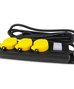 Multipresa Ciabatta Elettrica Impermeabile IP44 Con 4 Prese Schuko Interruttore Spina 16A Cavo 1,4M