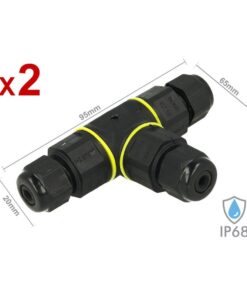 Alternative view of 2 Pezzi Connettore Manicotto di Collegamento IP68 Forma T Cavo Raccordo Impermeabile 3 Poli Max Sezione 1,5mmq
