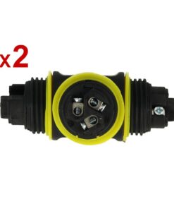 2 Pezzi Connettore Manicotto di Collegamento IP68 Forma T Cavo Raccordo Impermeabile 3 Poli Max Sezione 1,5mmq