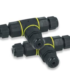 2 Pezzi Connettore Manicotto di Collegamento IP68 Forma T Cavo Raccordo Impermeabile 3 Poli Max Sezione 1,5mmq