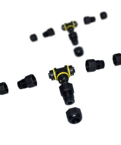 2 Pezzi Connettore Manicotto di Collegamento IP68 Forma T Cavo Raccordo Impermeabile 3 Poli Max Sezione 1,5mmq