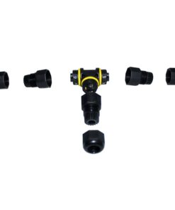 Connettore Manicotto di Collegamento IP68 Forma T Cavo Raccordo Impermeabile 3 Poli Max Sezione 1,5mmq