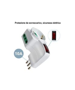 Adattatore Triplo Con Interruttore Spina 10A 2 Prese 10/16A Bipasso + 1 Presa Schuko 250V Bianco XSL1061