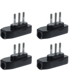 Spina Elettrica Piatta Salvaspazio Laterale 2P+T 10A 250V Nero XSL1028AN